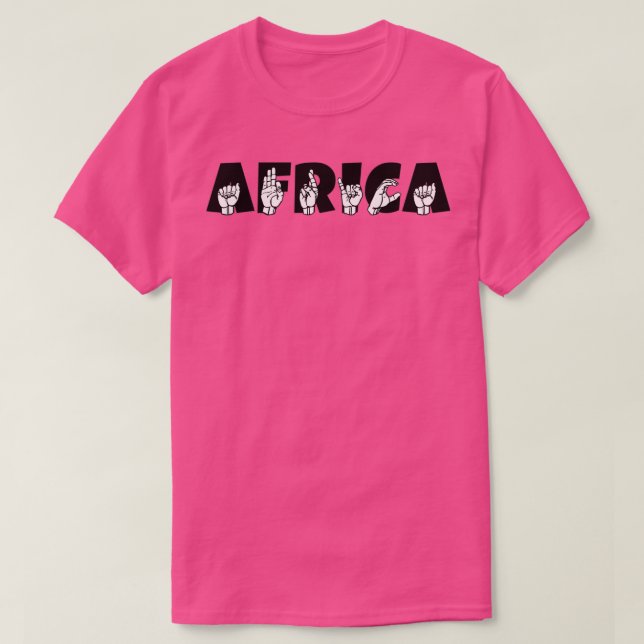 AFRICA ASL Sign Language Design 1 T-Shirt (Design Front)