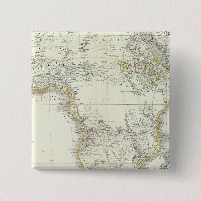 Africa Atlas Map 15 Cm Square Badge (Front)