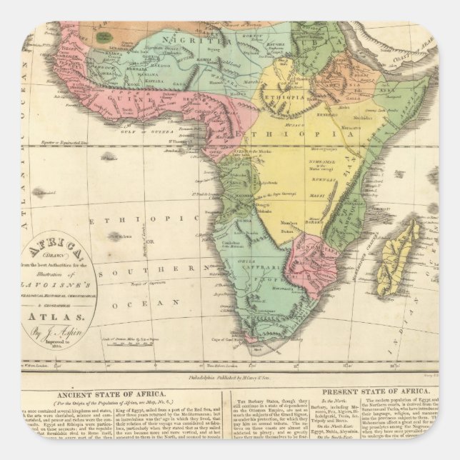 Africa Atlas Map 2 Square Sticker (Front)