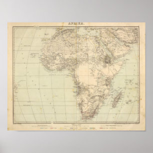 Africa Atlas Map showing colonies Poster