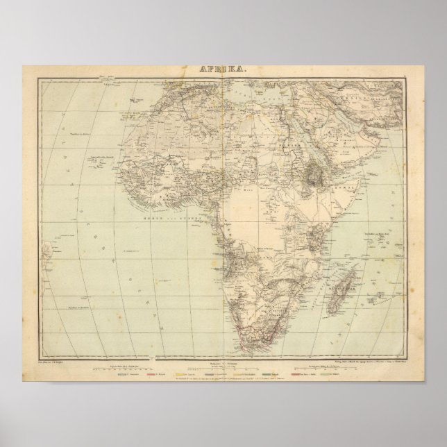 Africa Atlas Map showing colonies Poster (Front)