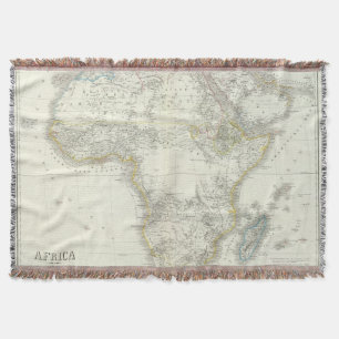 Africa Atlas Map Throw Blanket