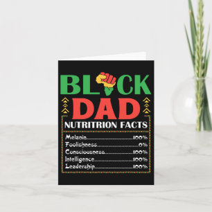 Africa Black Dad Nutrition Facts Melanin Conscious Card