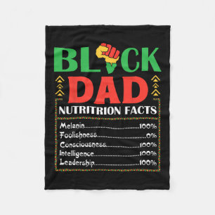 Africa Black Dad Nutrition Facts Melanin Conscious Fleece Blanket
