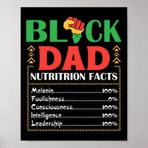 Africa Black Dad Nutrition Facts Melanin Conscious Poster