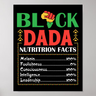 Africa Black Dada Nutrition Fact Melanin Conscious Poster
