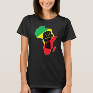 Africa Black Power Africa Map Fist African Pride T-Shirt