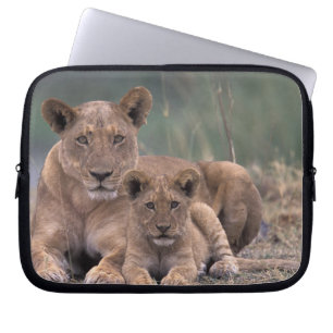Africa, Botswana, Okavango Delta. Lions Laptop Sleeve