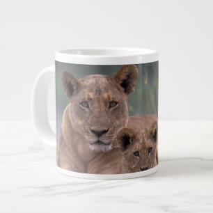 Africa, Botswana, Okavango Delta. Lions Large Coffee Mug