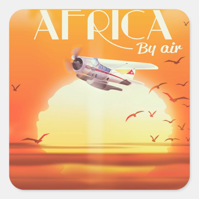 Africa By Air Square Sticker (Front)