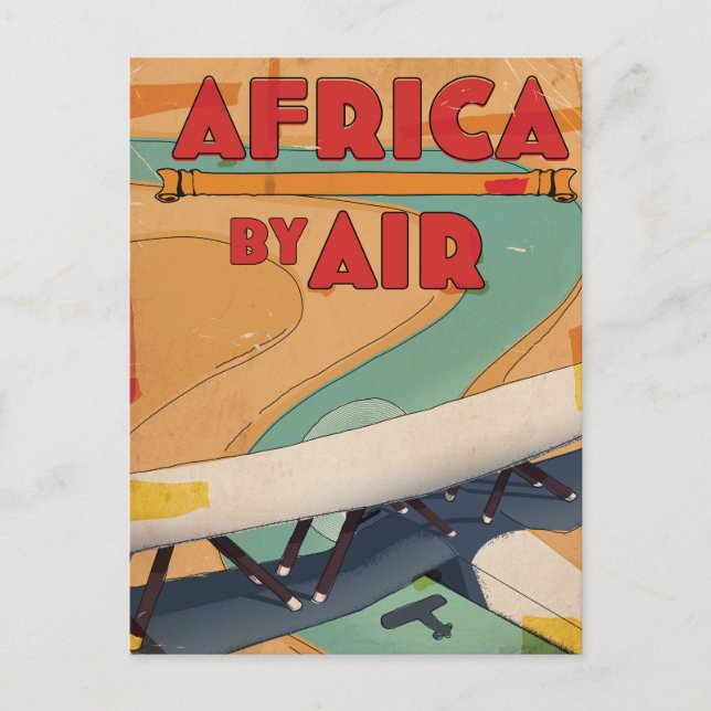 Africa By Air travel poster Invitation Postcard (Front)