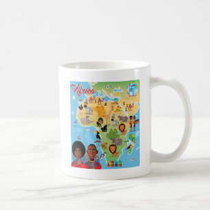 Africa Cartoon Map Coffee Mug