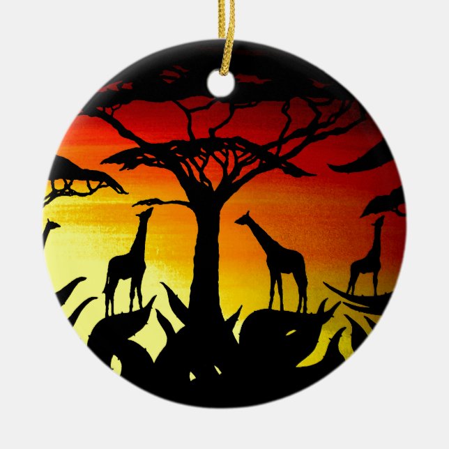 AFRICA CERAMIC TREE DECORATION (Front)