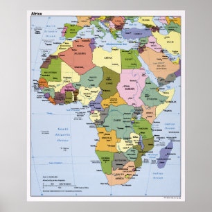 AFRICA CIA MAP  1993 POSTER