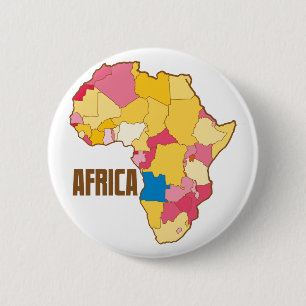 AFRICA color map nation 6 Cm Round Badge