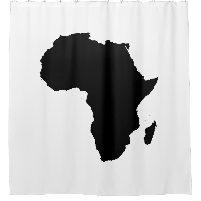 Africa Continent Black & White Shower Curtain (Front)