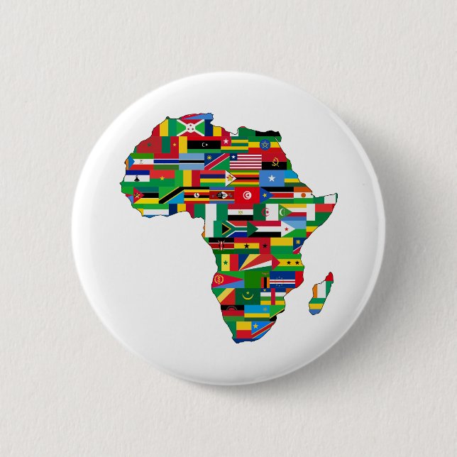 Africa Continent Countries Flags Map Nations 6 Cm Round Badge (Front)