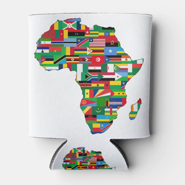 Africa Continent Countries Flags Map Nations Can Cooler (Front)