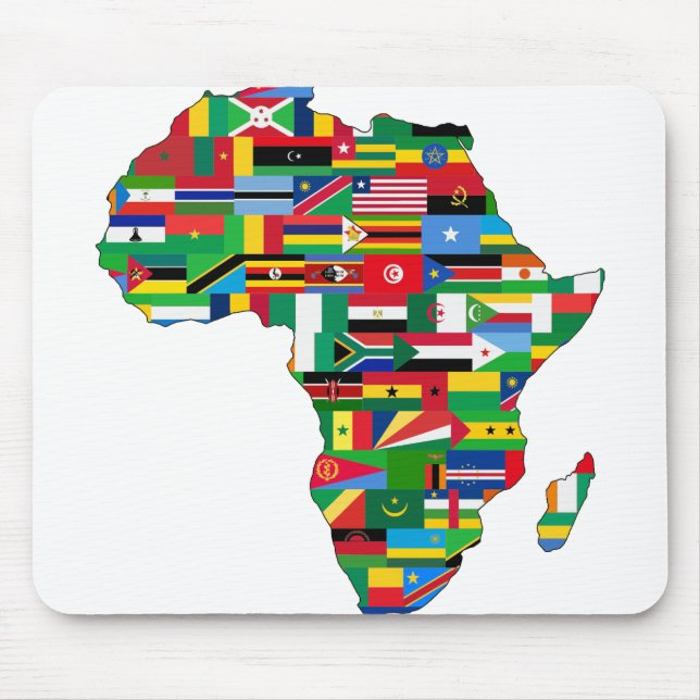Africa Continent Countries Flags Map Nations Mouse Mat (Front)