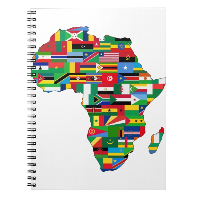 Africa Continent Countries Flags Map Nations Notebook (Front)