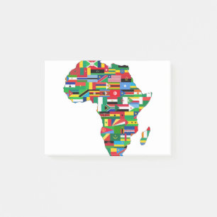 Africa Continent Countries Flags Map Nations Post-it Notes