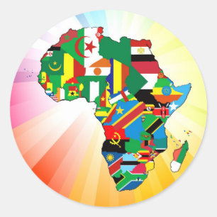 Africa Continent Flag Map 2 Classic Round Sticker