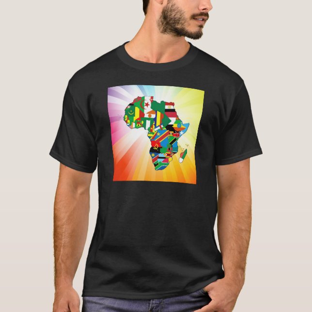 Africa Continent Flag Map 2 T-Shirt (Front)