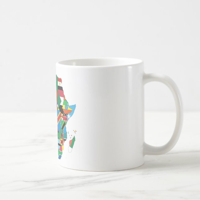 Africa Continent Flag Map Coffee Mug (Right)