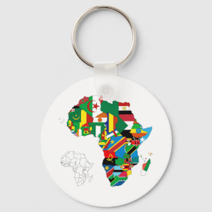 Africa Continent Flag Map Key Ring