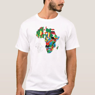 Africa Continent Flag Map T-Shirt