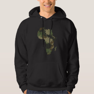 Africa Continent Map Camo Pattern African Defense Hoodie