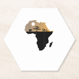 Africa Continent Safari Paper Coaster