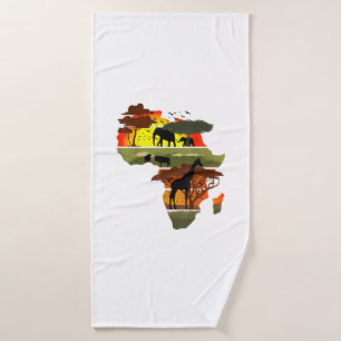 Africa Continent Sunset Safari Nature Wild Life Bath Towel