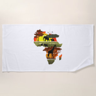 Africa Continent Sunset Safari Nature Wild Life  Beach Towel