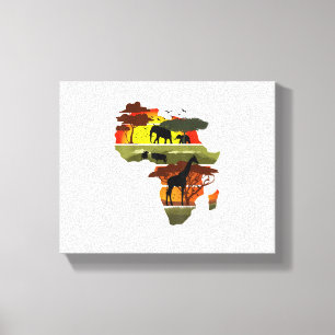 Africa Continent Sunset Safari Nature Wild Life Canvas Print