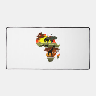 Africa Continent Sunset Safari Nature Wild Life Desk Mat