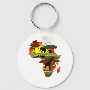 Africa Continent Sunset Safari Nature Wild Life  Key Ring