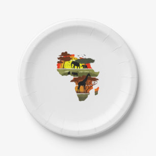 Africa Continent Sunset Safari Nature Wild Life Paper Plate