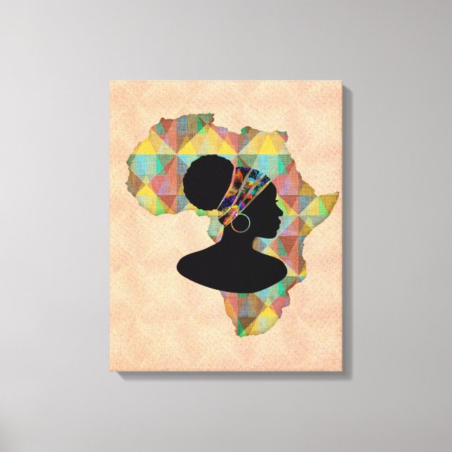 Africa Country and African Woman in Head Wrap Canvas Print (Front)