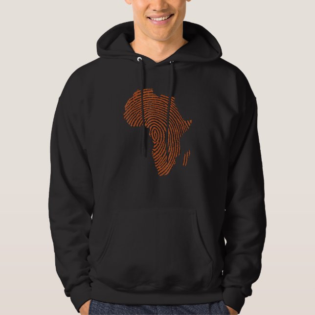 Africa Dna Thumbprint Flag Africa Pride Design For Hoodie (Front)
