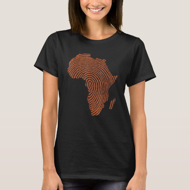 Africa Dna Thumbprint Flag Africa Pride Design For T-Shirt (Front)