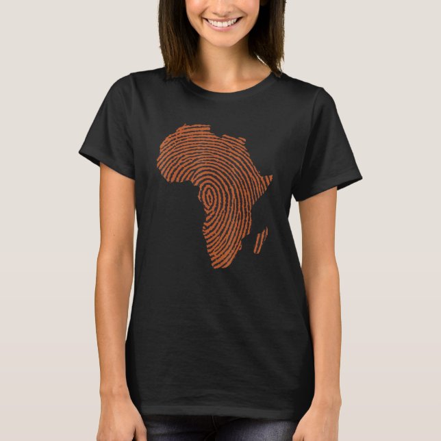 Africa Dna Thumbprint Flag Africa Pride Design For T-Shirt (Front)