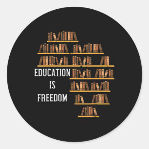 Africa Education Is Freedom Black History Teacher Classic Round Sticker