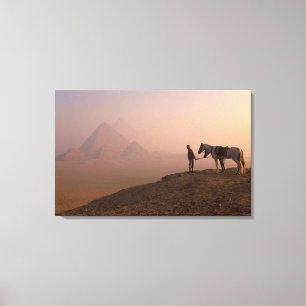 Africa, Egypt, Cairo, Giza, Giza pyramids at Canvas Print