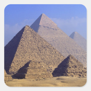 Africa, Egypt, Cairo, Giza. Great pyramids Square Sticker