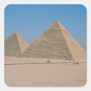 Africa - Egypt - Cairo - Great Pyramids of Giza, Square Sticker