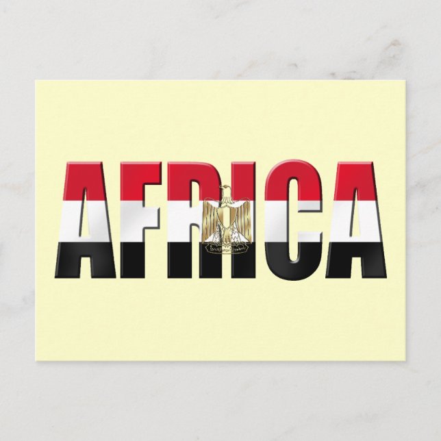 Africa Egypt flag logo Eagle emblem gifts Postcard (Front)