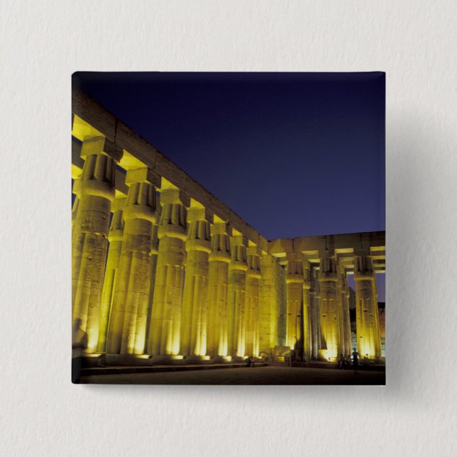 Africa, Egypt, Luxor. Sun court of Amenhotep 15 Cm Square Badge (Front)