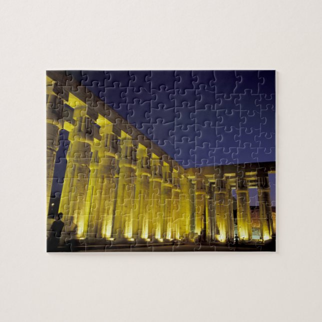 Africa, Egypt, Luxor. Sun court of Amenhotep Jigsaw Puzzle (Horizontal)