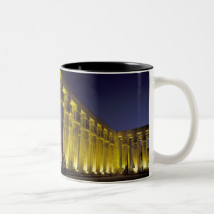 Africa, Egypt, Luxor. Sun court of Amenhotep Two-Tone Coffee Mug